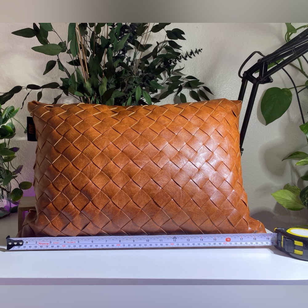 FRYE faux leather pillow